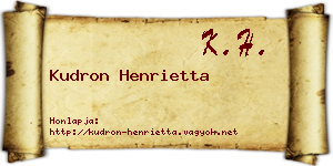 Kudron Henrietta névjegykártya