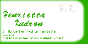 henrietta kudron business card